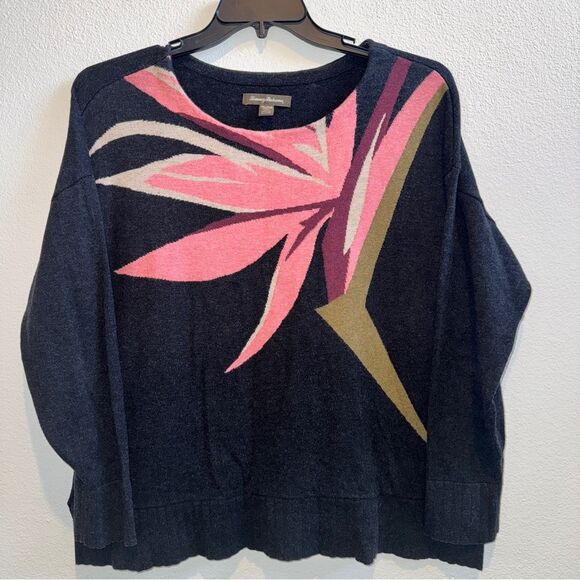 Tommy Bahama Pajaro de Paradise Floral Cotton Pullover Sweater - Picture 2 of 4
